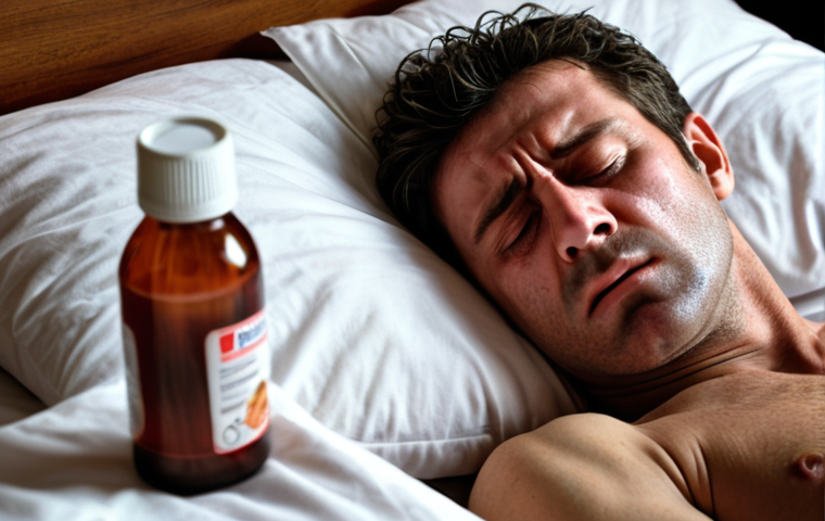 **

A person lying in bed looking miserable with high fever, strong muscle aches, headache and dry cough to illustrate the symptoms of the flu.

**